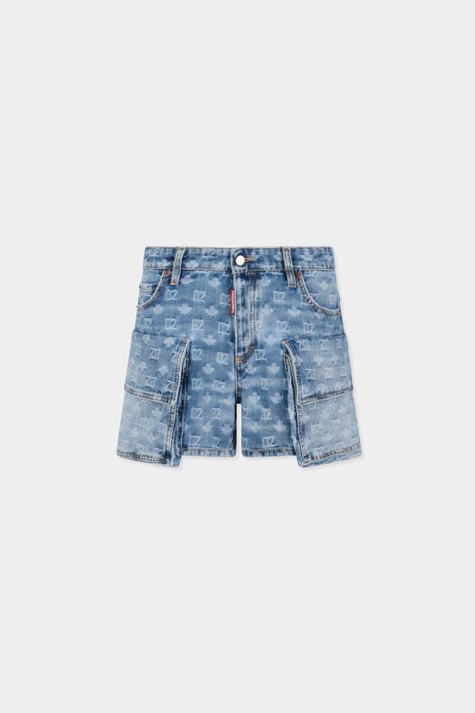 Pantaloncini cargo lavaggio chiaro Pantaloncini cargo lavaggio chiaro