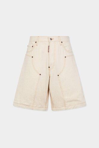 Pantaloncini da carpentiere con lavaggio grezzo
