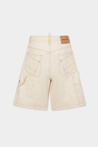Pantaloncini da carpentiere con lavaggio grezzo