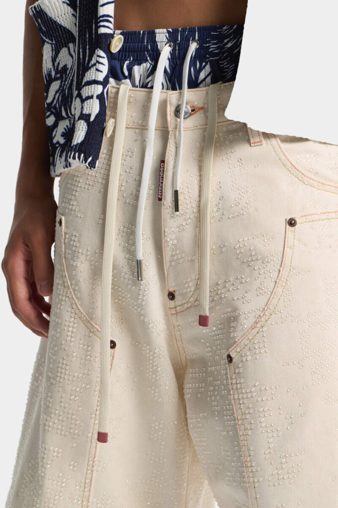 Pantaloncini da carpentiere con lavaggio grezzo Pantaloncini da carpentiere con lavaggio grezzo