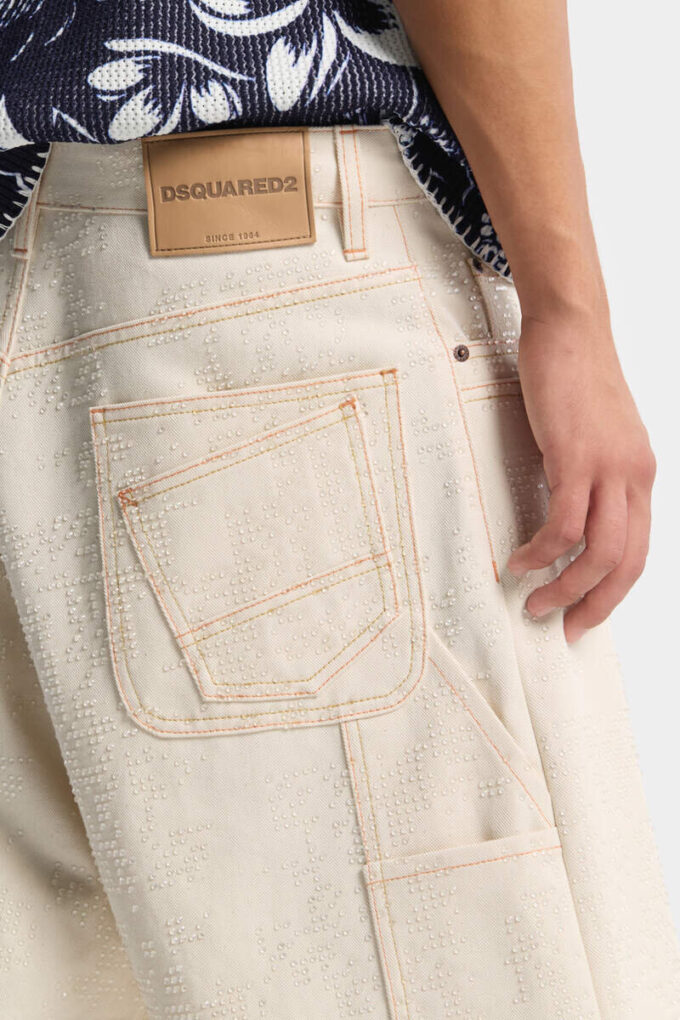 Pantaloncini da carpentiere con lavaggio grezzo Pantaloncini da carpentiere con lavaggio grezzo