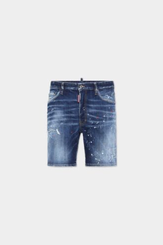 Pantaloncini da mare con lavaggio a pois rossi medi