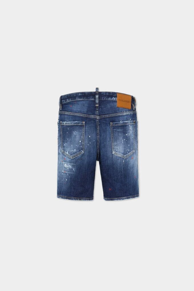 Pantaloncini da mare con lavaggio a pois rossi medi