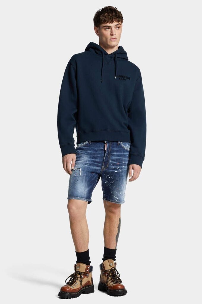 Pantaloncini da mare con lavaggio a pois rossi medi