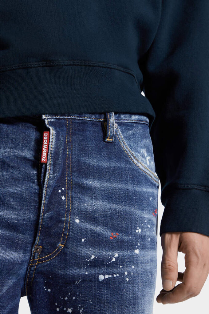 Pantaloncini da mare con lavaggio a pois rossi medi
