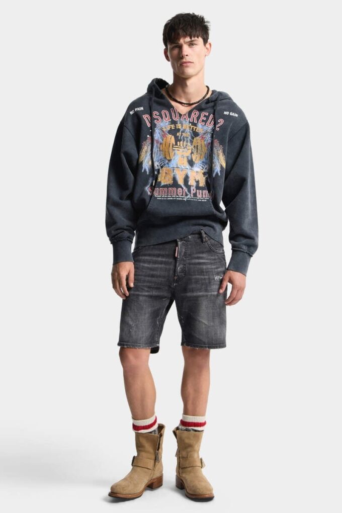 Pantaloncini da marinaio con lavaggio Black Fog
