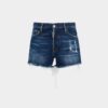 Pantaloncini Dsquared2 Rebels Dark Wash Cut Off Pantaloncini Dsquared2 Rebels Dark Wash Cut Off