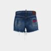 Pantaloncini Dsquared2 Rebels Dark Wash Cut Off Pantaloncini Dsquared2 Rebels Dark Wash Cut Off