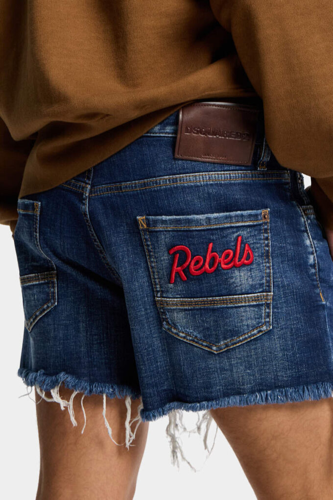 Pantaloncini Dsquared2 Rebels Dark Wash Cut Off Pantaloncini Dsquared2 Rebels Dark Wash Cut Off