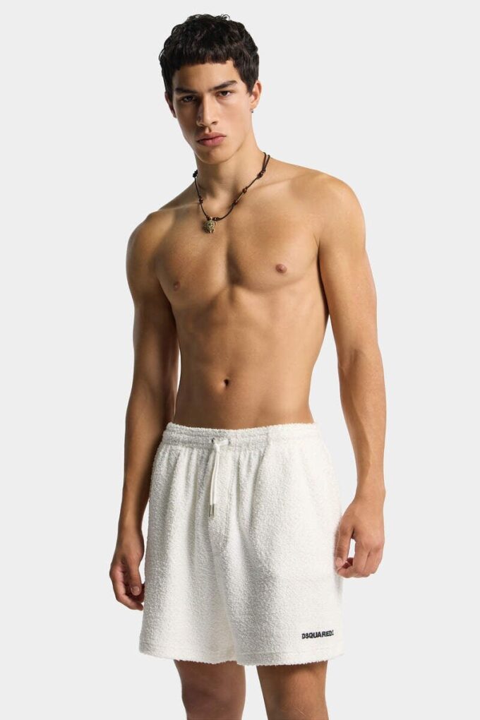 Pantaloncini in spugna con logo Dsquared2 Pantaloncini in spugna con logo Dsquared2