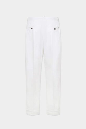 Pantaloni dritti sartoriali in cotone