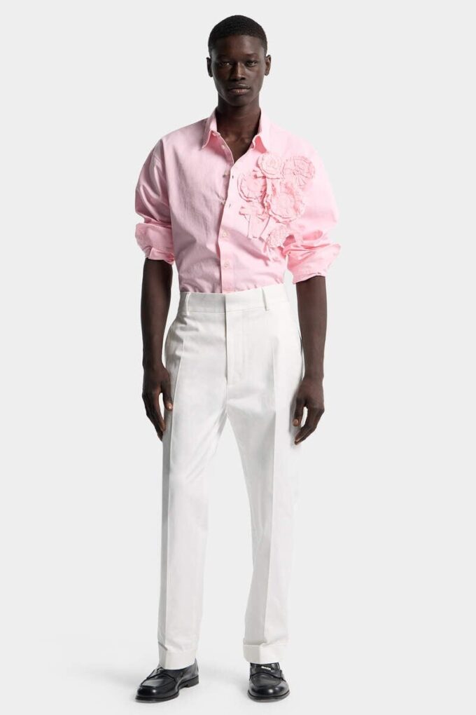 Pantaloni dritti sartoriali in cotone Pantaloni dritti sartoriali in cotone