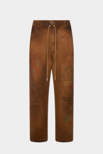 Pantaloni dritti Scribbles fatti a mano Pantaloni dritti Scribbles fatti a mano