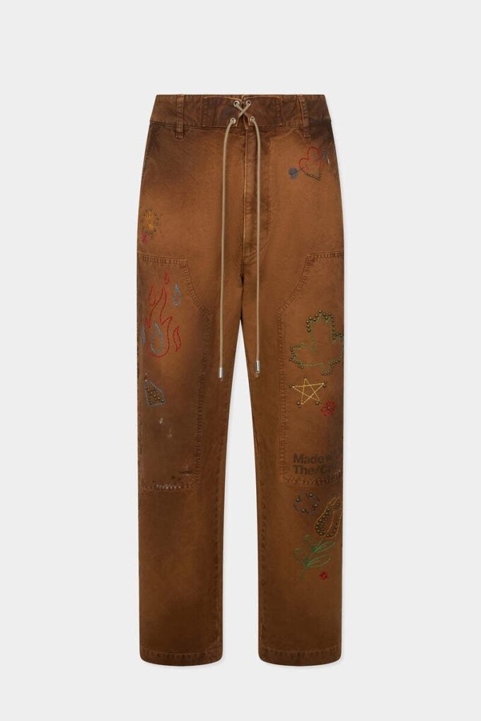 Pantaloni dritti Scribbles fatti a mano Pantaloni dritti Scribbles fatti a mano