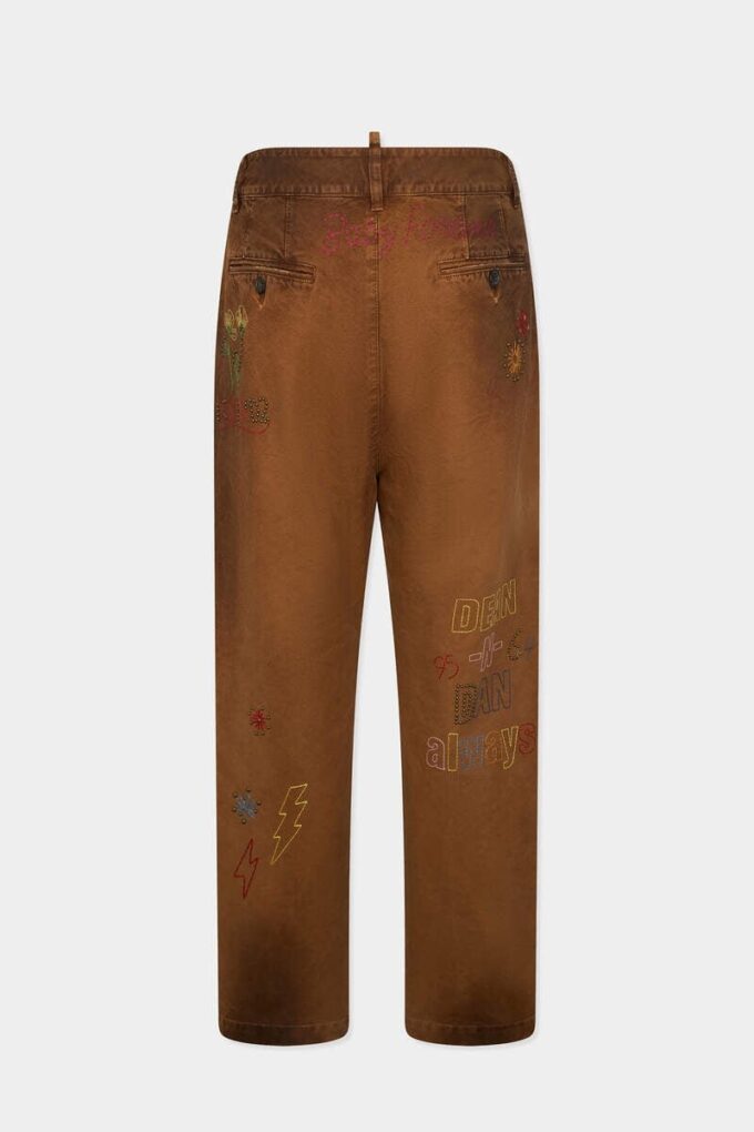 Pantaloni dritti Scribbles fatti a mano Pantaloni dritti Scribbles fatti a mano