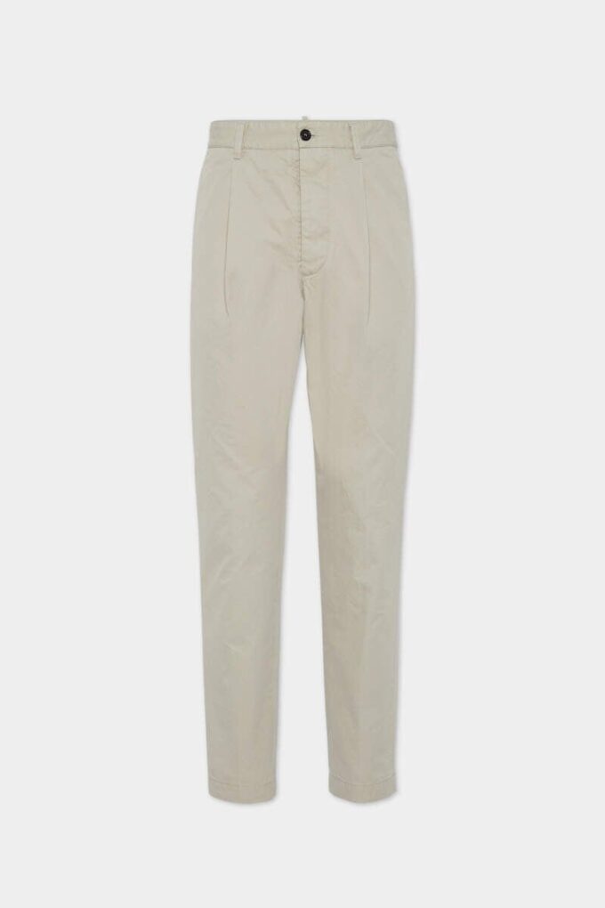 Pantaloni in cotone con una piega