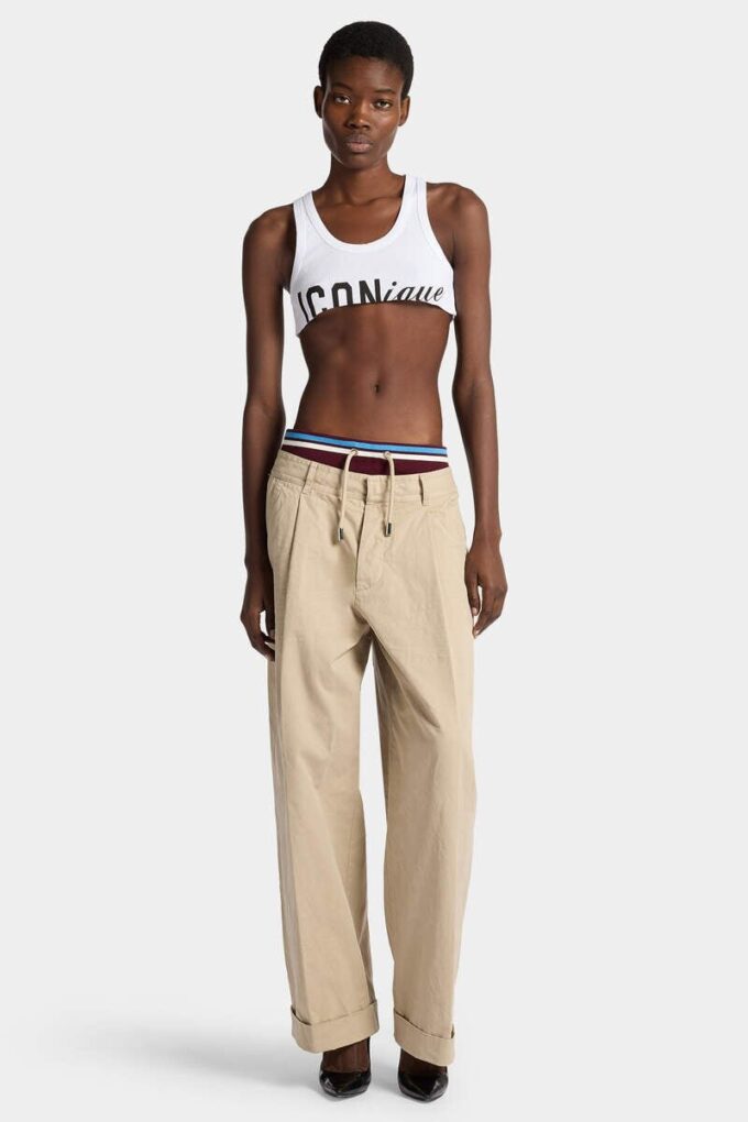 Pantaloni in maglia ibrida firmati Dsquared2 Pantaloni in maglia ibrida firmati Dsquared2
