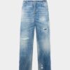 Pantaloni jogger in denim lavaggio chiaro Pantaloni jogger in denim lavaggio chiaro