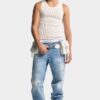 Pantaloni jogger in denim lavaggio chiaro Pantaloni jogger in denim lavaggio chiaro