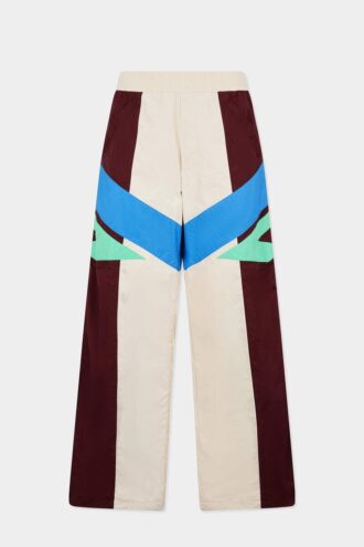 Pantaloni larghi da tuta a blocchi di colore