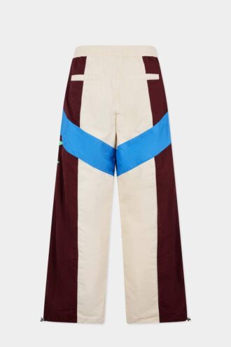 Pantaloni larghi da tuta a blocchi di colore
