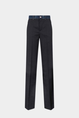 Pantaloni larghi sartoriali in denim ibrido con lavaggio Dark Rebel Rider Pantaloni larghi sartoriali in denim ibrido con lavaggio Dark Rebel Rider