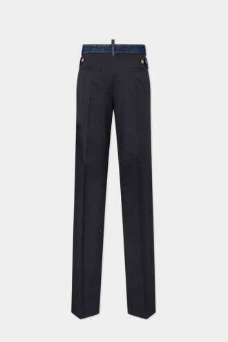 Pantaloni larghi sartoriali in denim ibrido con lavaggio Dark Rebel Rider Pantaloni larghi sartoriali in denim ibrido con lavaggio Dark Rebel Rider