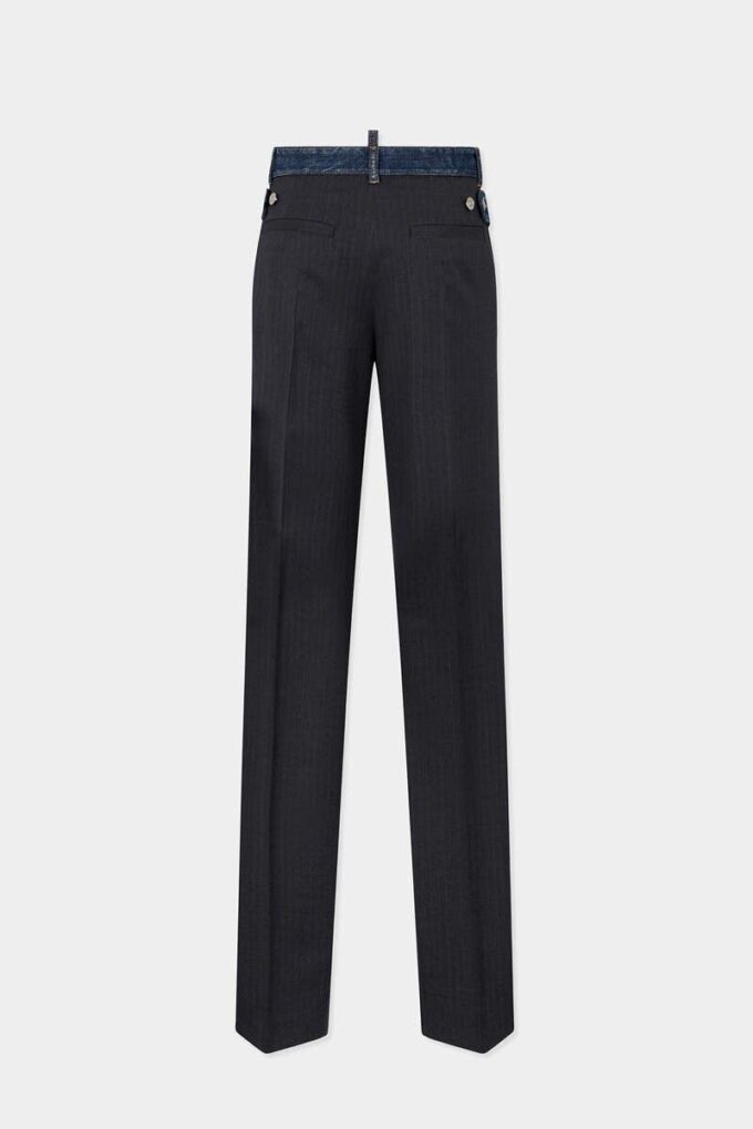 Pantaloni larghi sartoriali in denim ibrido con lavaggio Dark Rebel Rider Pantaloni larghi sartoriali in denim ibrido con lavaggio Dark Rebel Rider