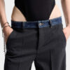 Pantaloni larghi sartoriali in denim ibrido con lavaggio Dark Rebel Rider Pantaloni larghi sartoriali in denim ibrido con lavaggio Dark Rebel Rider
