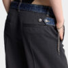 Pantaloni larghi sartoriali in denim ibrido con lavaggio Dark Rebel Rider Pantaloni larghi sartoriali in denim ibrido con lavaggio Dark Rebel Rider