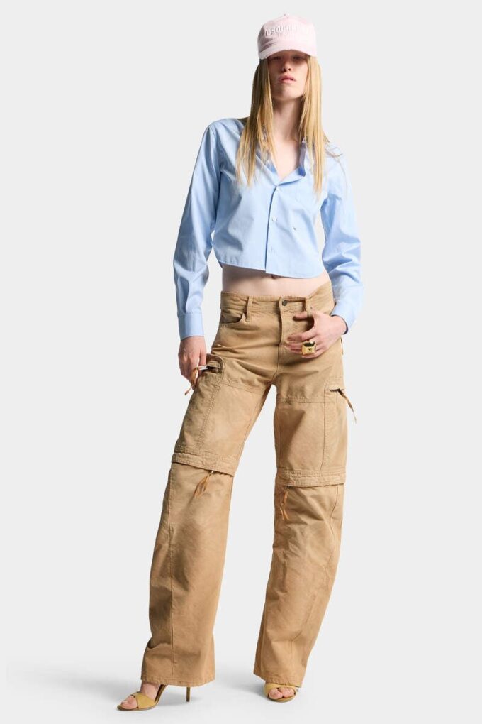 Pantaloni utility effetto consumato tinti in capo Pantaloni utility effetto consumato tinti in capo