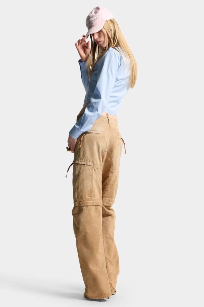 Pantaloni utility effetto consumato tinti in capo Pantaloni utility effetto consumato tinti in capo