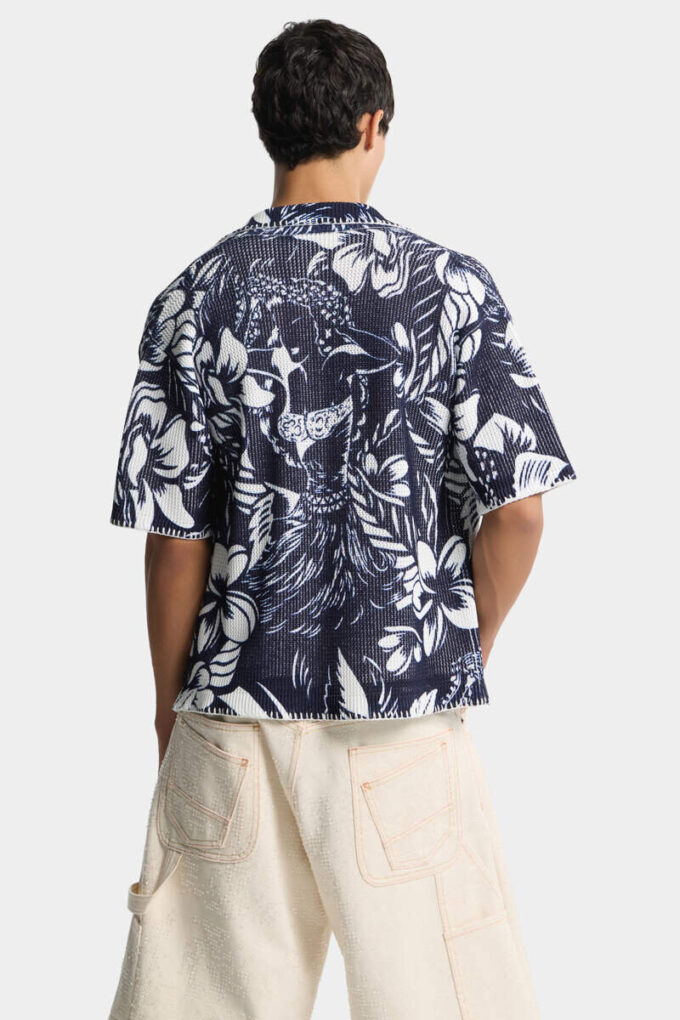 Polo a maniche corte con fiori danzanti in pantaloncini