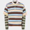 Polo a maniche lunghe a righe in maglia Polo a maniche lunghe a righe in maglia
