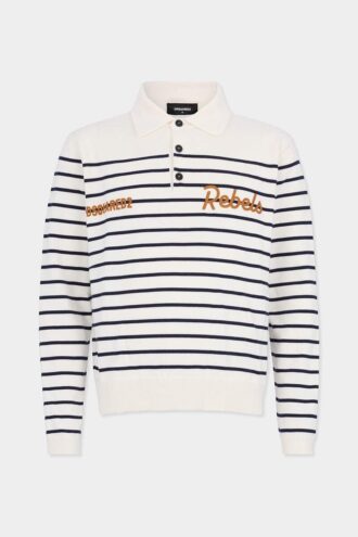 Polo a maniche lunghe a righe