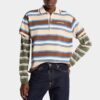 Polo a maniche lunghe a righe in maglia Polo a maniche lunghe a righe in maglia