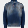 Polo a maniche lunghe in maglia effetto denim Polo a maniche lunghe in maglia effetto denim