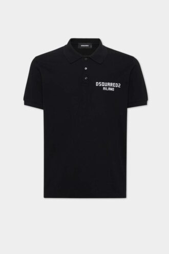 Polo Dsquared2 Milano tinta in capo, vestibilità tennis