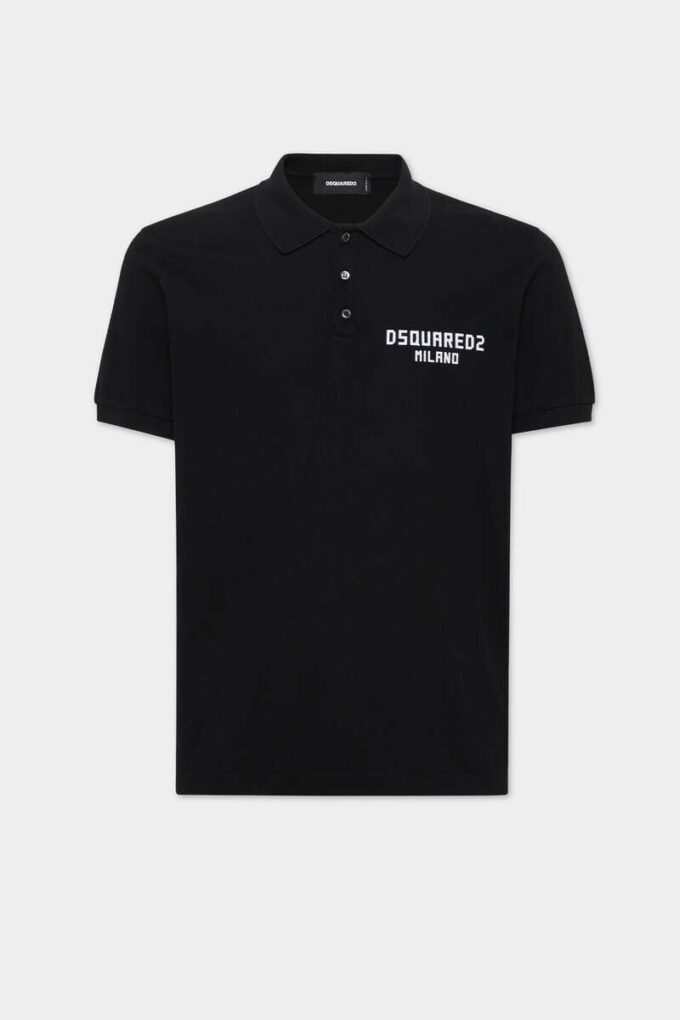 Polo Dsquared2 Milano tinta in capo, vestibilità tennis Polo Dsquared2 Milano tinta in capo, vestibilità tennis