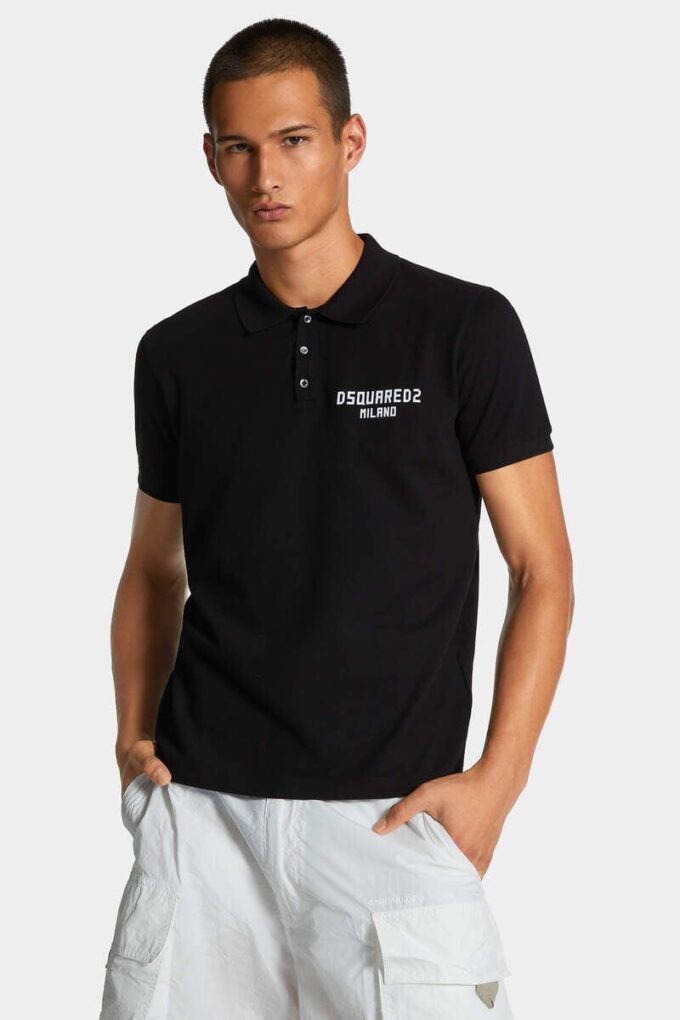 Polo Dsquared2 Milano tinta in capo, vestibilità tennis Polo Dsquared2 Milano tinta in capo, vestibilità tennis