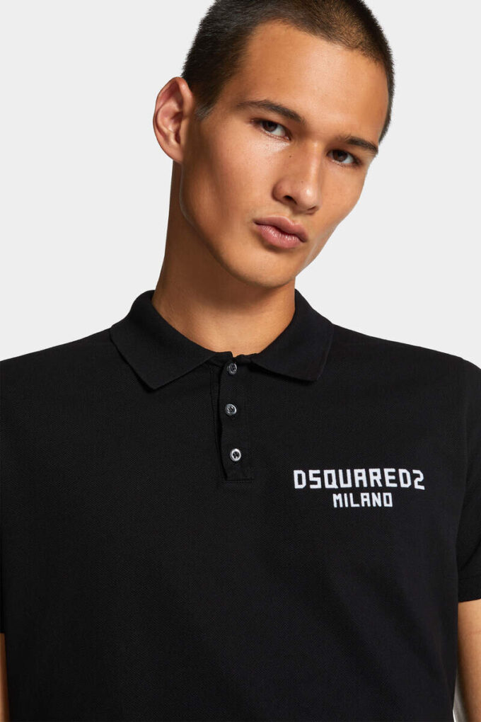 Polo Dsquared2 Milano tinta in capo, vestibilità tennis Polo Dsquared2 Milano tinta in capo, vestibilità tennis
