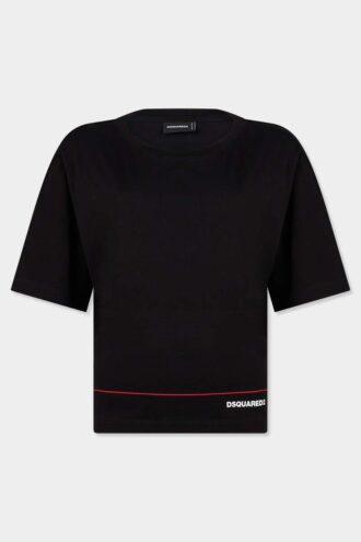 T-shirt corta Dsquared2 Tape dal taglio ampio