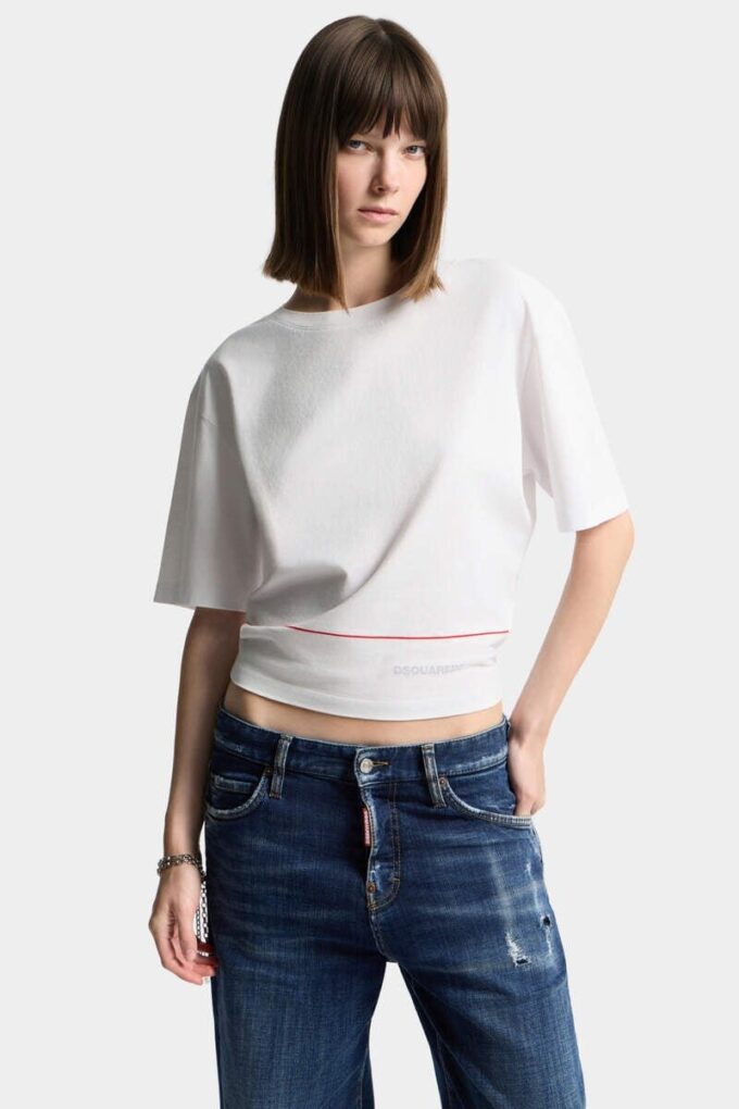 T-shirt corta Dsquared2 Tape dal taglio ampio T-shirt corta Dsquared2 Tape dal taglio ampio
