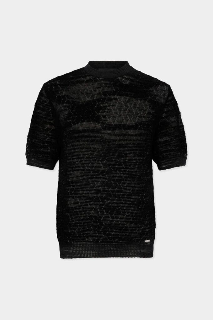T-shirt in maglia traforata T-shirt in maglia traforata