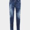 Tidy Biker Jeans con lavaggio a macchie rosse medie Tidy Biker Jeans con lavaggio a macchie rosse medie