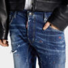 Tidy Biker Jeans con lavaggio a macchie rosse medie Tidy Biker Jeans con lavaggio a macchie rosse medie